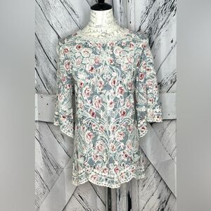 Solitaire Embroidered Floral Tunic Top S